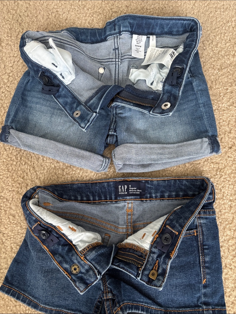 Bundle of 6 Girls Denim Jean Shorts - Size 6 - H&M, Children’s Place, Old Navy - Picture 7 of 10